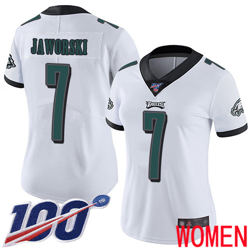 Women Philadelphia Eagles 7 Ron Jaworski White Vapor Untouchable NFL Jersey Limited Player Season